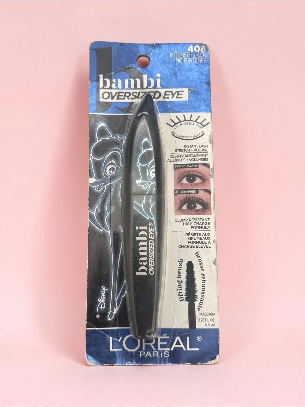 Loreal Bambi Oversized Eye Mascara #408 INTENSE BLACK Retired HTF Sealed Disney